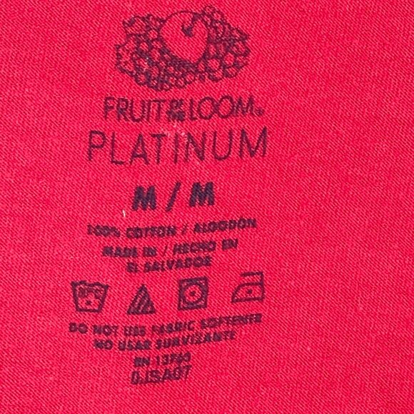 Fruit of the Loom Platinum Mens Tank Top Red with Black Gray White Flags Size M - Picture 4 of 8